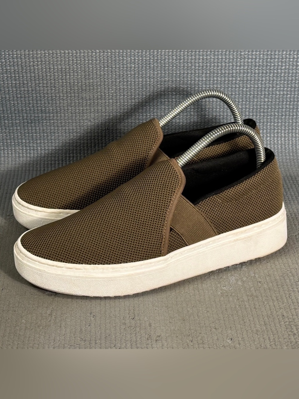 Eileen Fisher Olive Brown Pep Slip On Deck Mesh Sporty Shoes Women’s Size 8